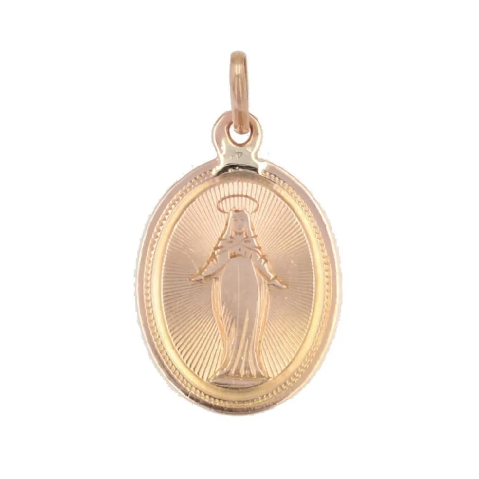 Médaille ancienne or rose Vierge Miraculeuse