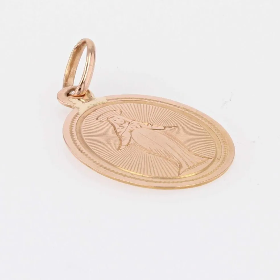 Médaille ancienne or rose Vierge Miraculeuse