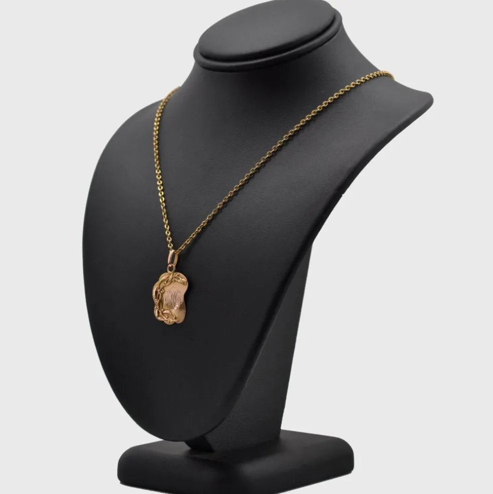 Médaille ancienne or rose polylobée