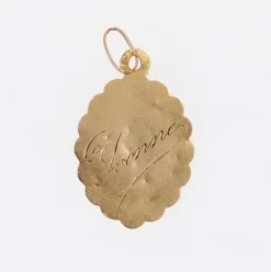 Médaille ancienne ovale polylobée Vierge Marie