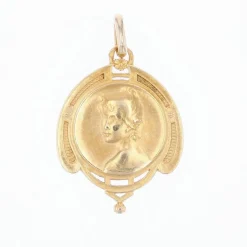 Médaille ancienne portrait de femme