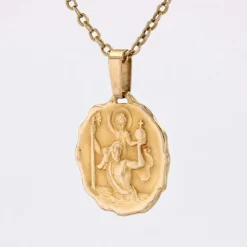 Médaille ancienne Saint Christophe signée Contaux
