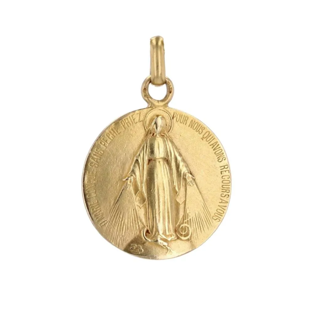 Médaille ancienne Vierge Miraculeuse or jaune