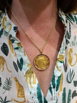 MÉDAILLE ANCIENNE VIERGE SIGNÉE GRUN