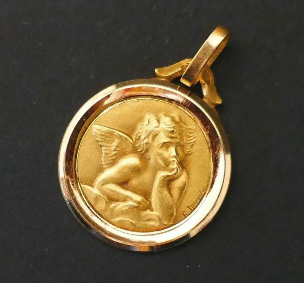 Médaille Ange Signée DROPSY, Or