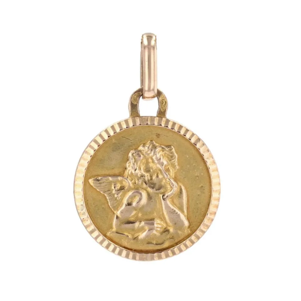 Médaille angelot or rose