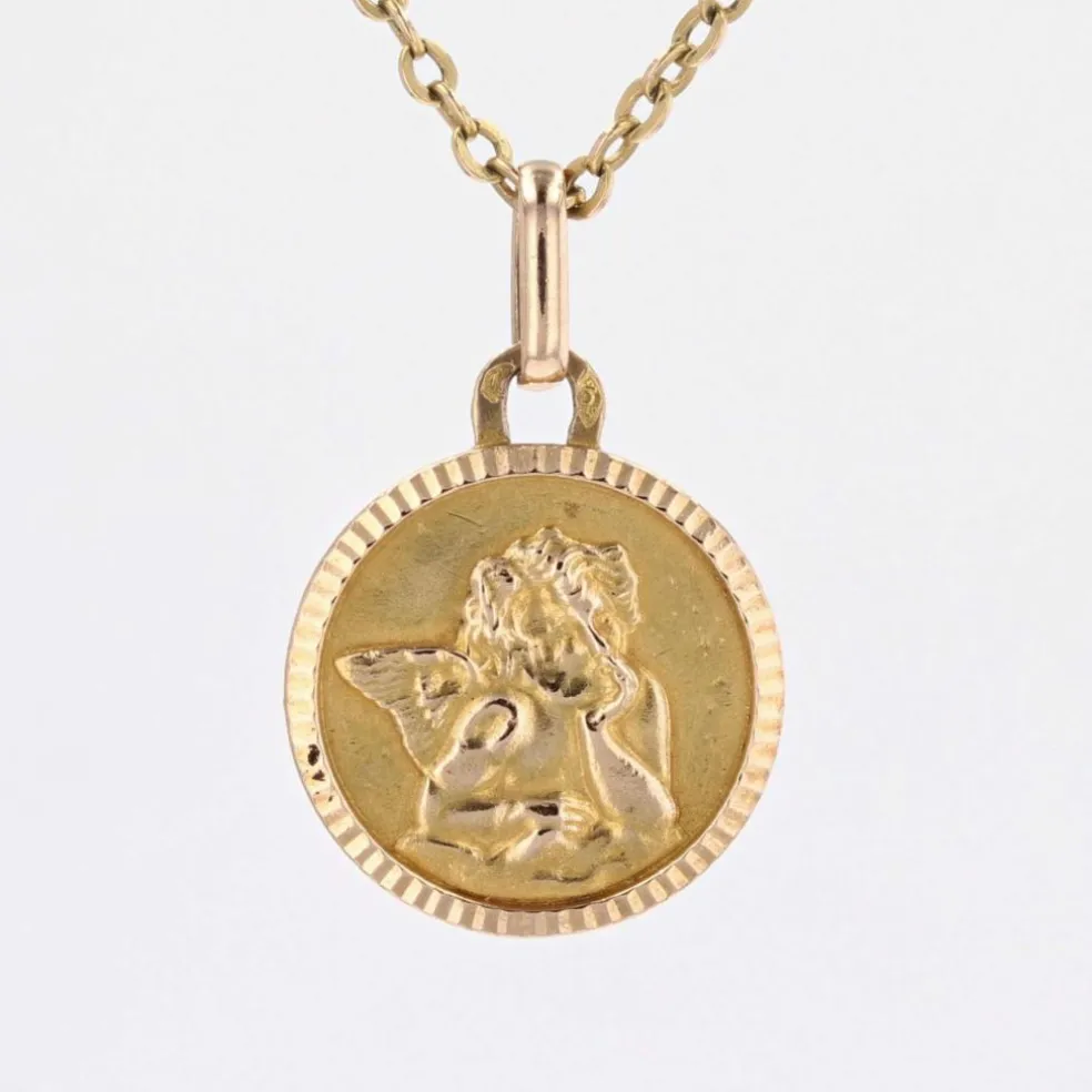 Médaille angelot or rose