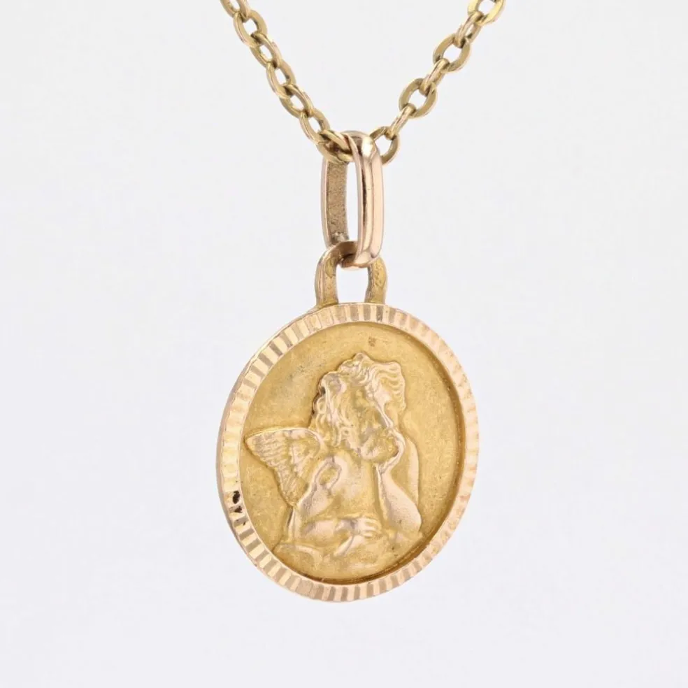 Médaille angelot or rose