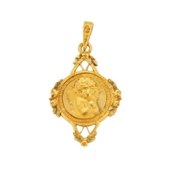 Médaille angelot, époque Art Nouveau