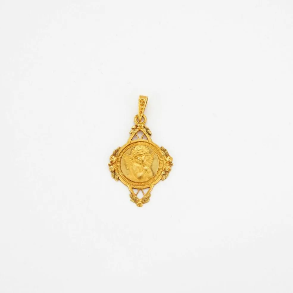 Médaille angelot, époque Art Nouveau