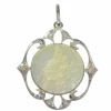 Médaille Art Déco diamants Marie et l'enfant Jésus