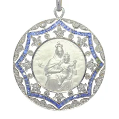 Médaille Art déco diamants et saphirs