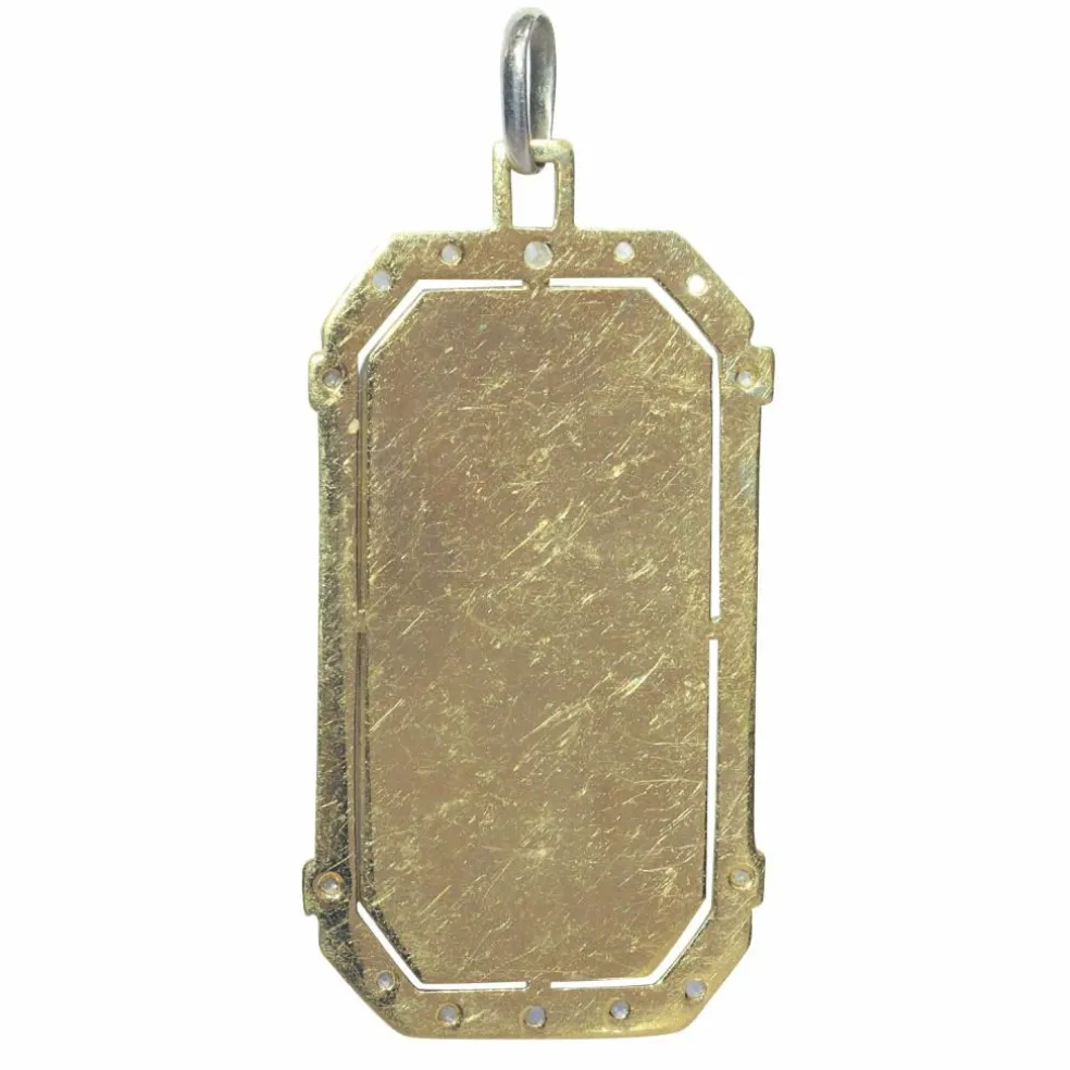 Médaille Art Déco Diamants Vierge Marie et l'enfant Jésus