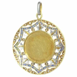 Médaille Art déco diamants et saphirs