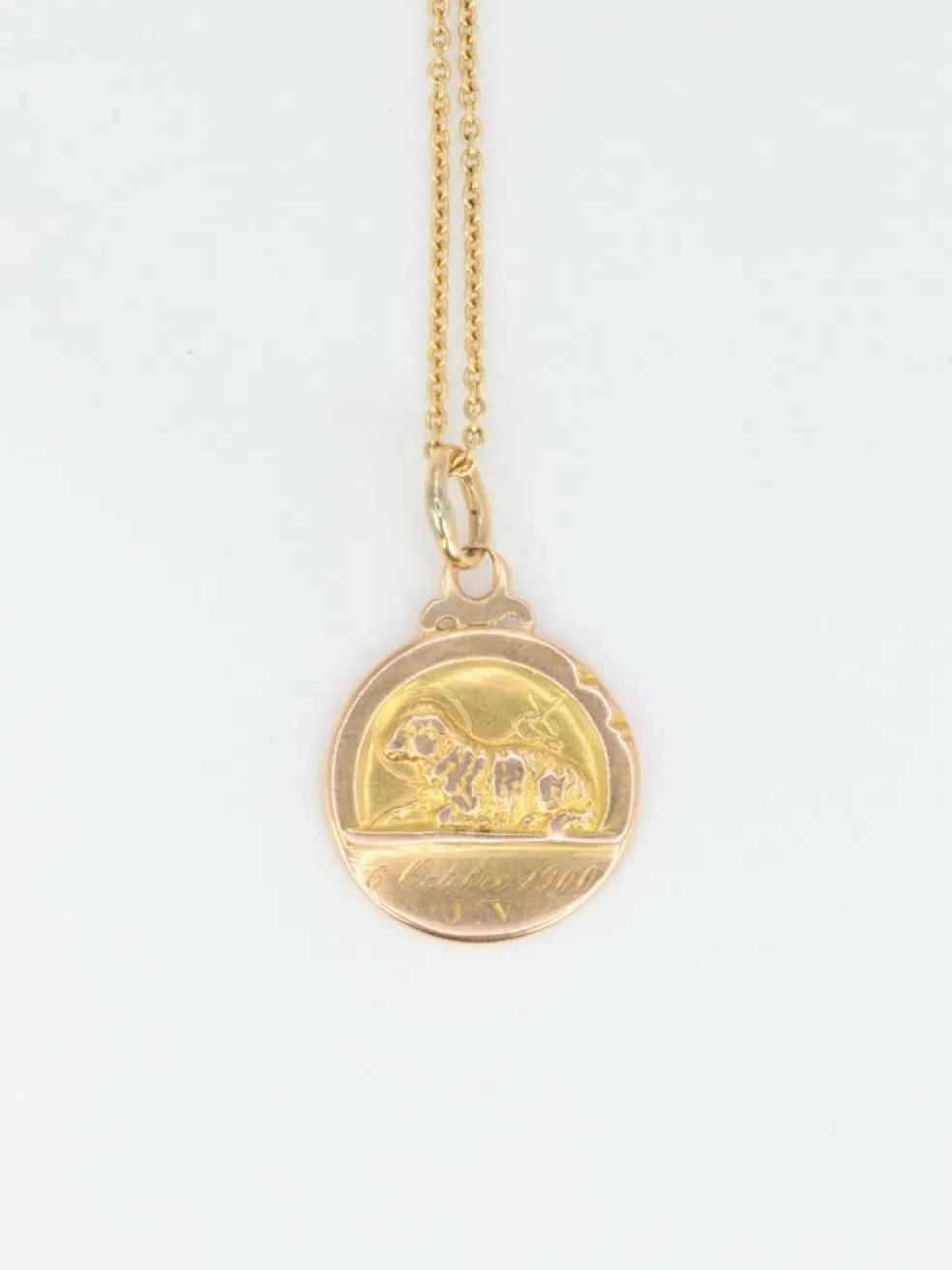 Médaille Art nouveau en or jaune