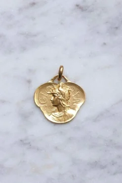 Médaille Art Nouveau Gloria par F. Rasumny sur or