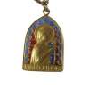 Médaille Art Nouveau Vierge au Lis émail plique à jour