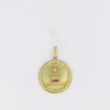 Médaille Augis ronde couronne de laurier Plus qu’hier moins que demain or jaune diamant rubis