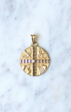 Médaille Chrétienne Art Déco or jaune