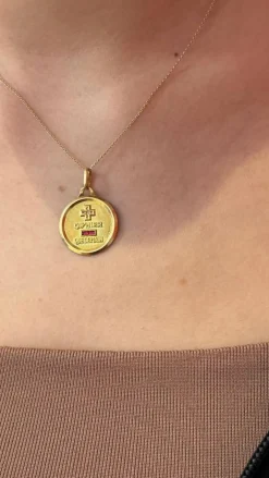 Médaille d’amour Augis diamants et rubis de synthèse