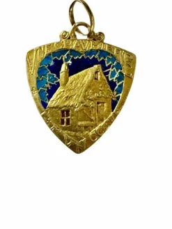 Médaille d'Amour- une Chaumière et un Coeur, or et émail