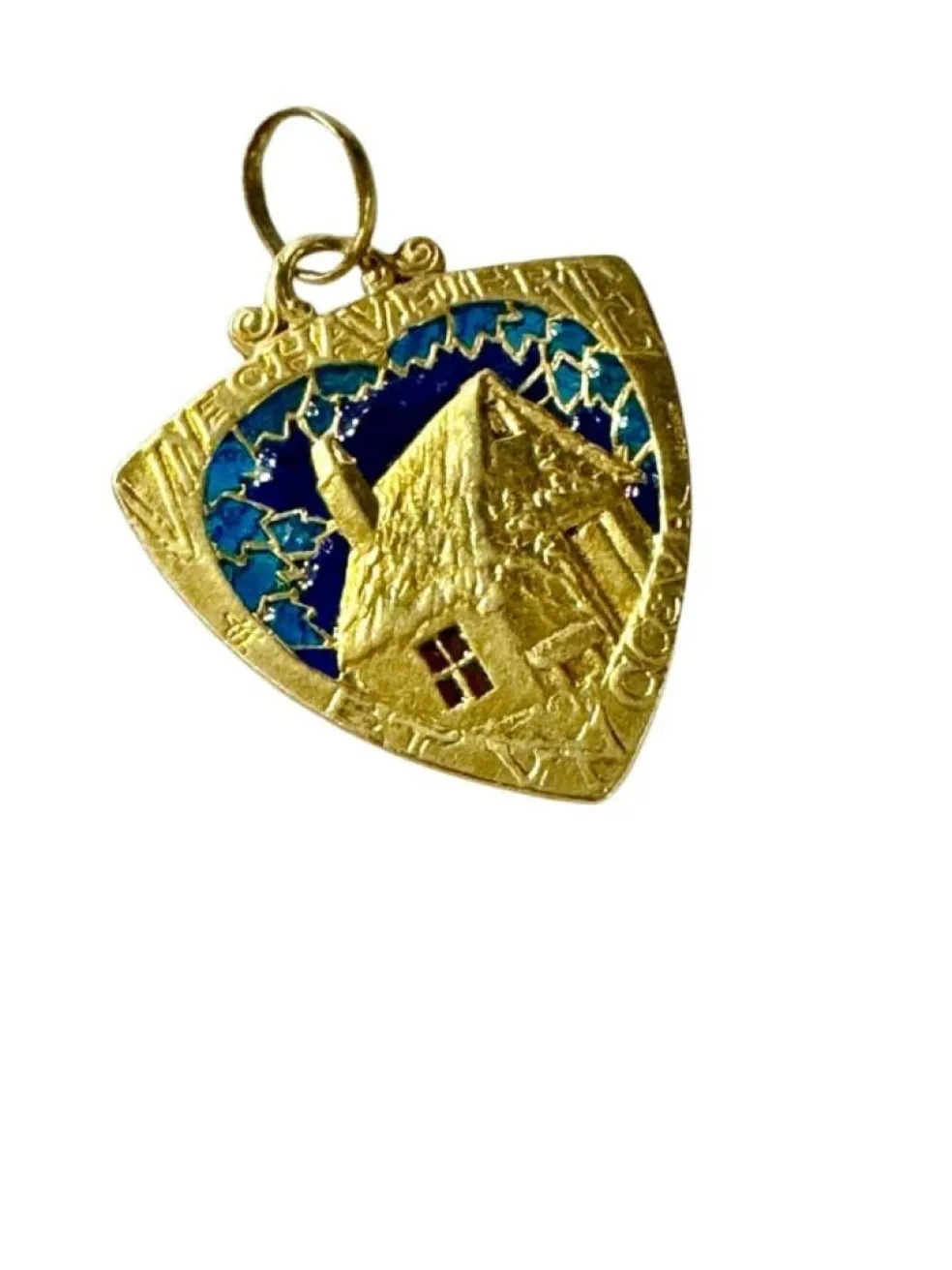 Médaille d'Amour- une Chaumière et un Coeur, or et émail
