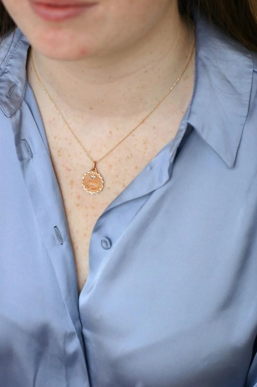 Médaille d'amour vintage A.AUGIS en or rose