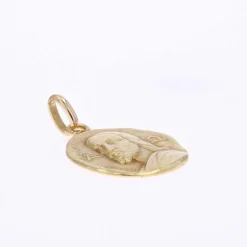 Médaille de baptême or jaune Christ Catacombes signée Becker