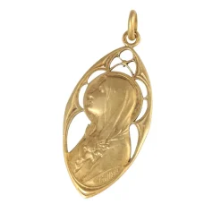 Médaille de la Vierge Marie de Guilbert, époque Art Nouveau