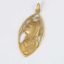 Médaille de la Vierge Marie de Guilbert, époque Art Nouveau