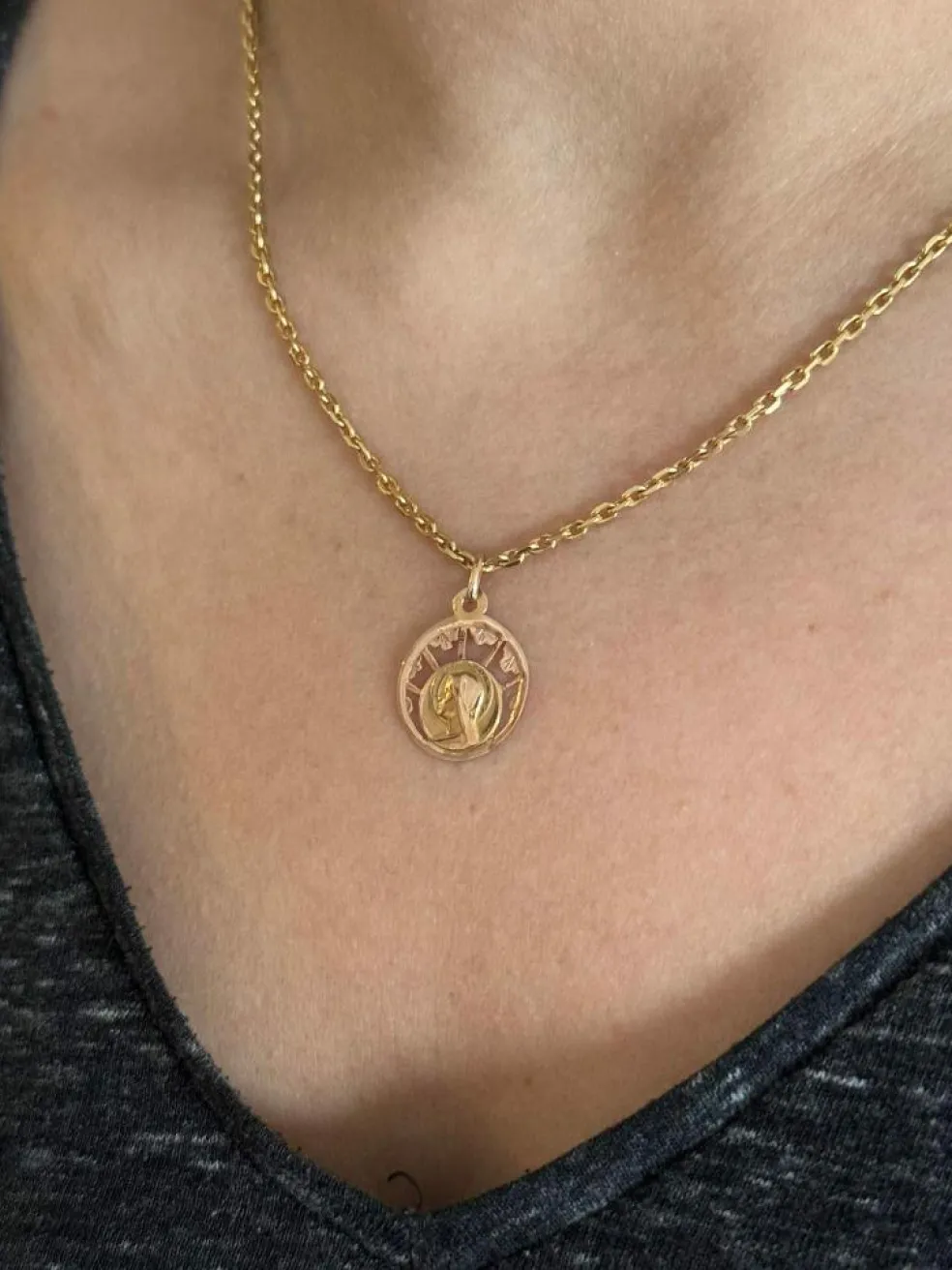 Médaille de la Vierge or rose