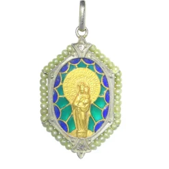 Médaille Diamants et émail plique-a-jour