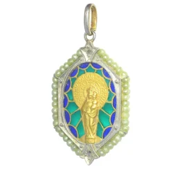 Médaille Diamants et émail plique-a-jour