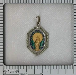 Médaille Diamants et émail plique-a-jour