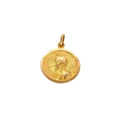 Médaille double face Vierge & Jésus en or jaune