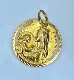 Médaille du scapulaire en or jaune 18 carats ( recto verso )