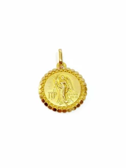 Médaille du zodiac vierge or jaune
