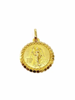 Médaille du zodiac vierge or jaune