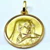 Médaille en or jaune 18 carats : profil de la Vierge