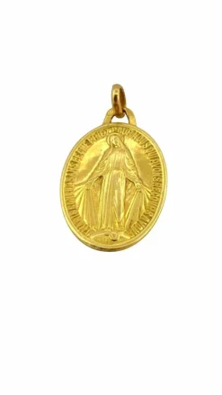 Médaille miraculeuse en or jaune 18 carats