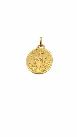 Médaille miraculeuse en or jaune 18 carats