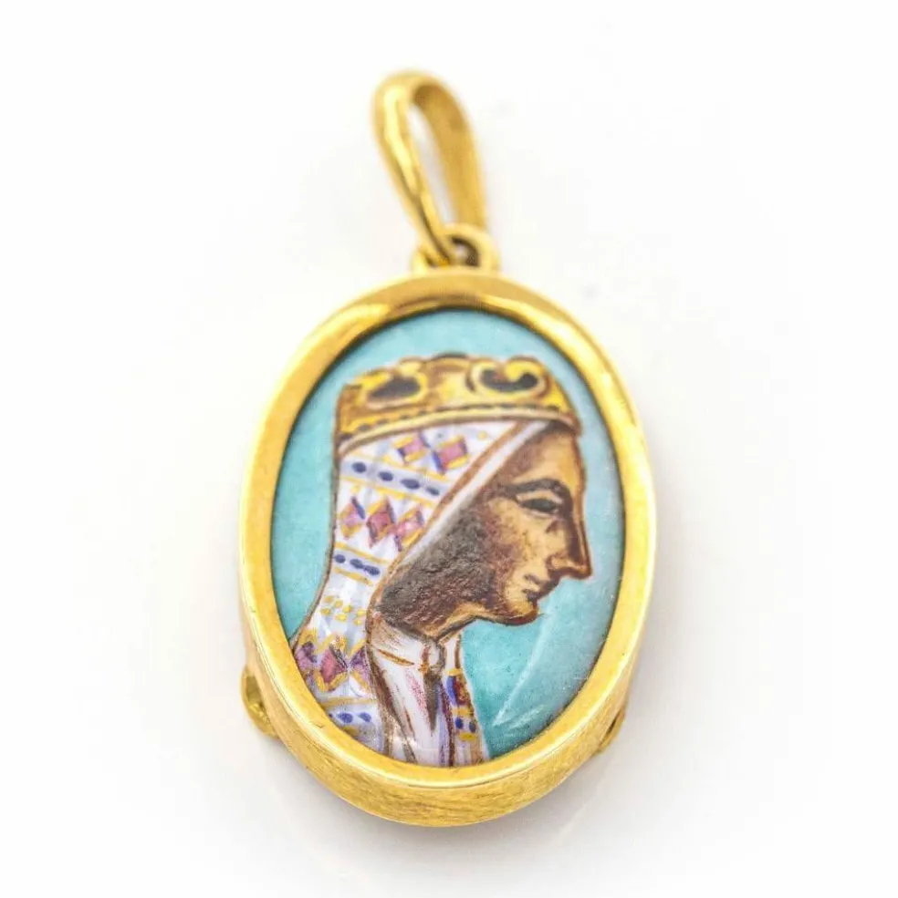 Médaille Montserrat Or jaune Email