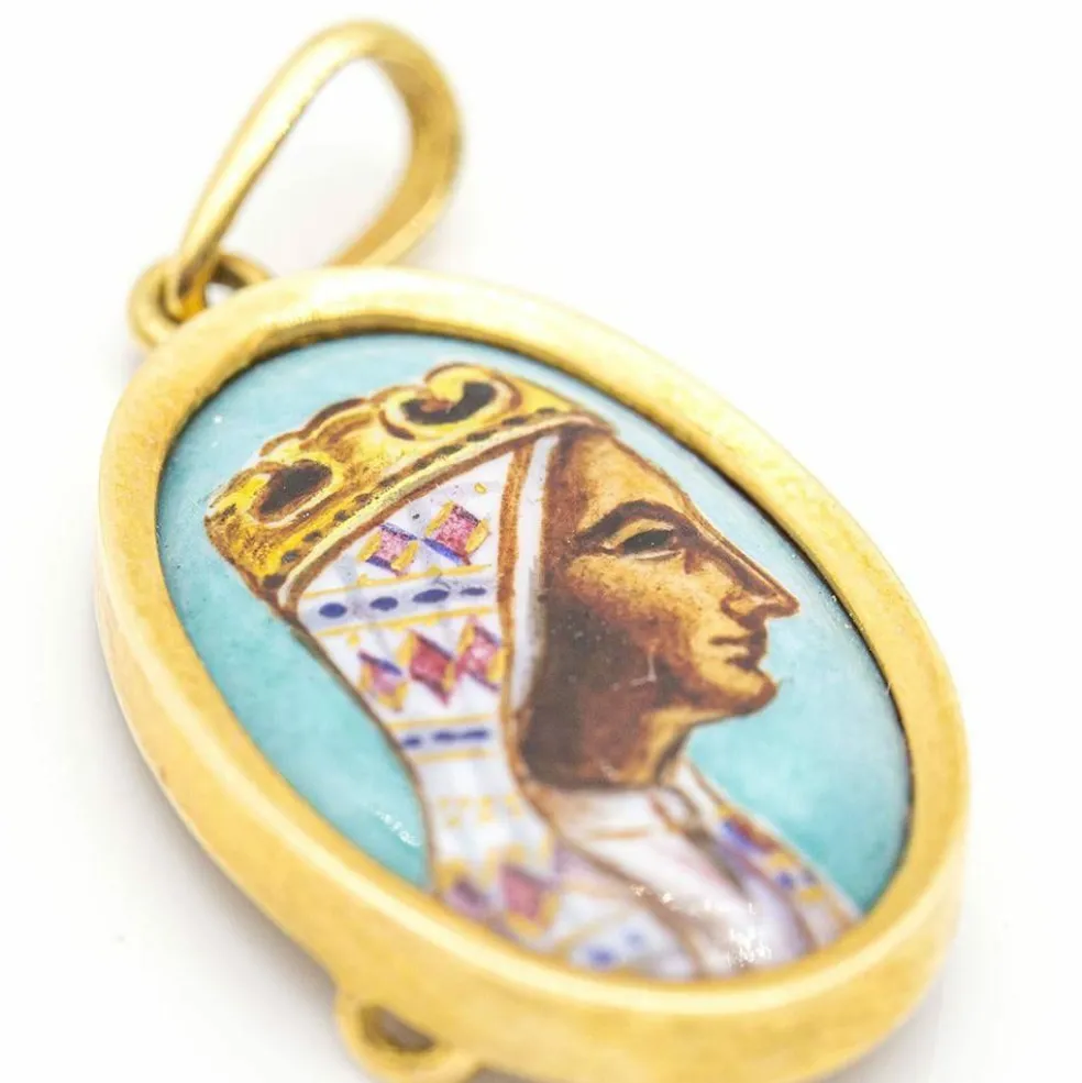 Médaille Montserrat Or jaune Email