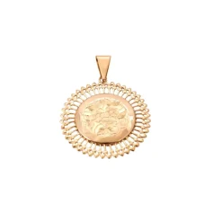 Médaille motif floral décor rayonnant