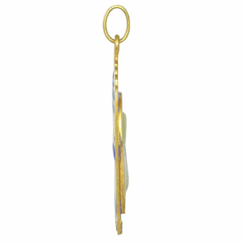 Médaille Nacre diamants émail plique-a-jour