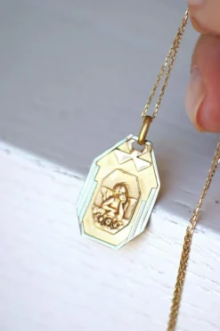 Médaille or Art Déco Ange Penseur