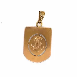 Médaille Or Jaune Art-Nouveau Vierge Marie