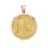 Médaille or jaune et rose Vierge Marie auréolée