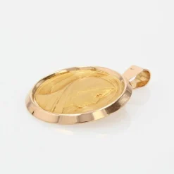 Médaille or jaune et rose Vierge Marie auréolée