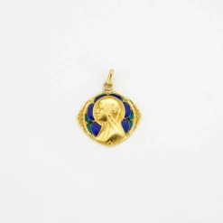 Médaille or jaune Vierge Marie